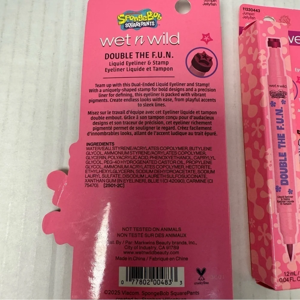 Wet N Wild SpongeBob Double The F.U.N. Liquid Eyeliner and Stamp